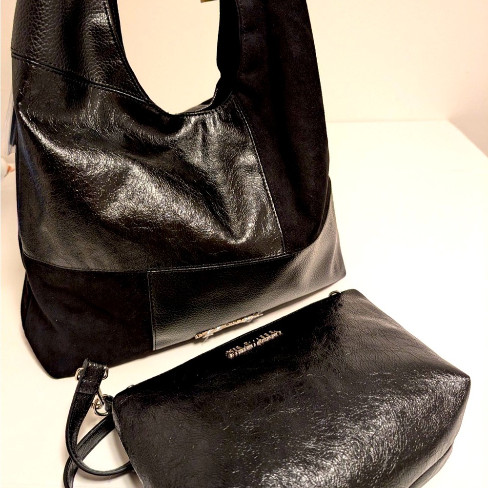 NWT Steve Madden
BDEMPSYS Black
Patchwork Hobo
Shoulder Bag w/ Crossbody Pouch